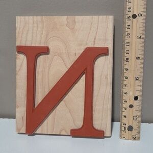 N Monogram Capital letter Rubber stamp